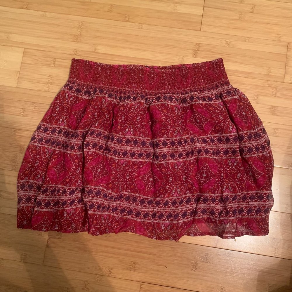 Lucky Brand red smocked skirt